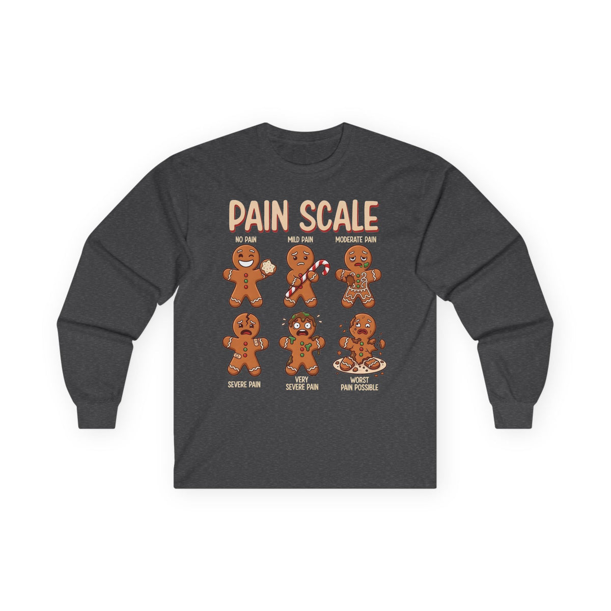 Pain Scale Gingerbread Long Sleeve Tee