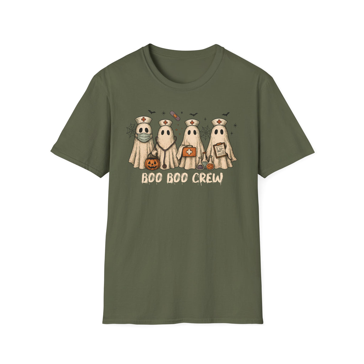 Nurse Boo Boo Crew White Halloween T‑Shirt