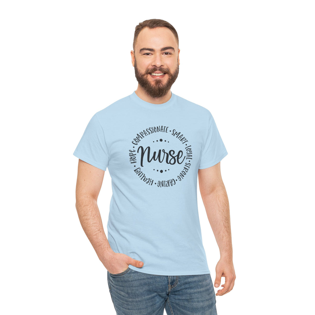 Nurse Circle Words T‑Shirt — Compassionate, Smart, Caring Nurse Tee