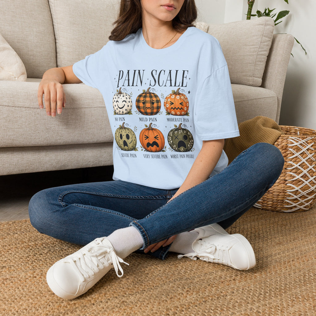 Pain Scale Pumpkin T-Shirt — Halloween Pumpkin Faces Graphic Tee