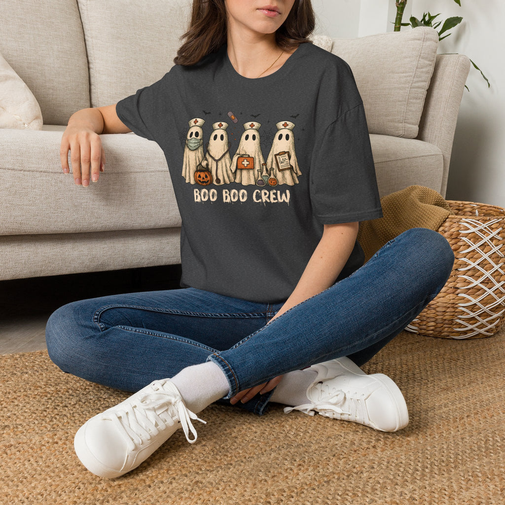 Nurse Boo Boo Crew White Halloween T‑Shirt