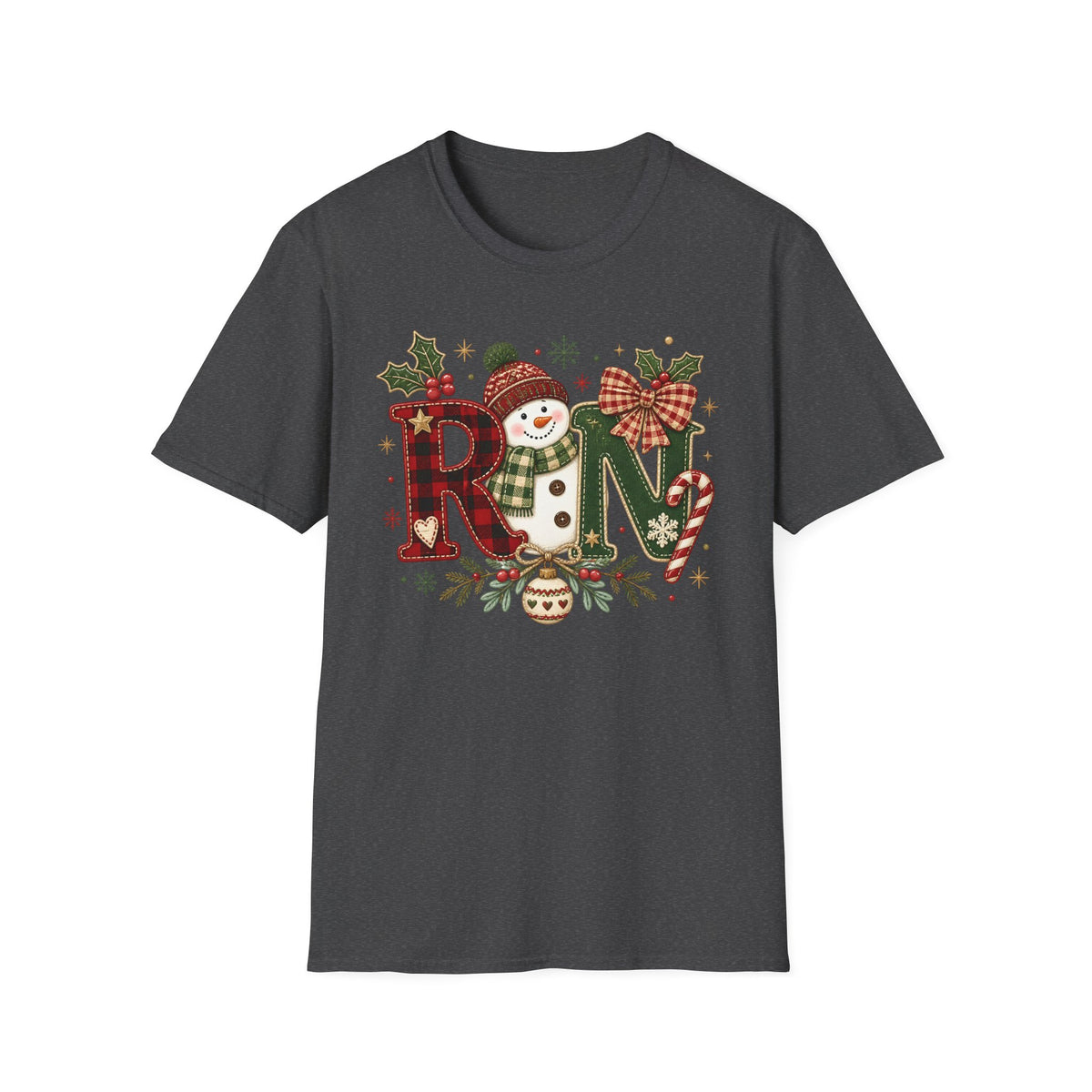 RN Snowman Holiday T-Shirt — Cute Nurse Christmas Tee